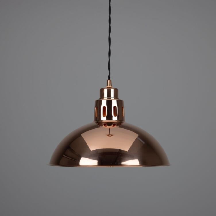 Berlin Vintage Copper Dome Pendant Light 11.8", Polished Copper