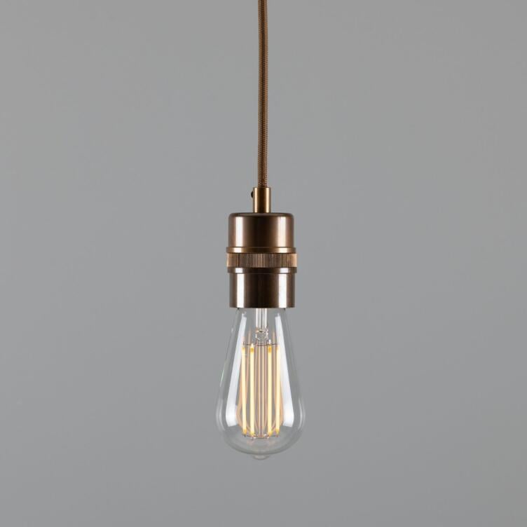 Suspension Devon minimaliste en laiton avec ampoules exposées