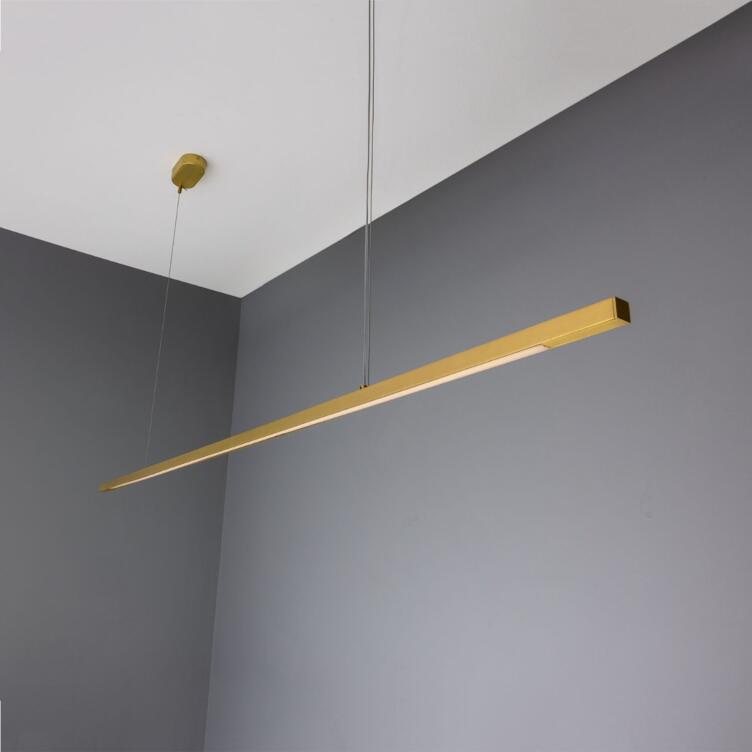 Fairfield Contemporary Brass LED Linear Pendant, Satin Brass