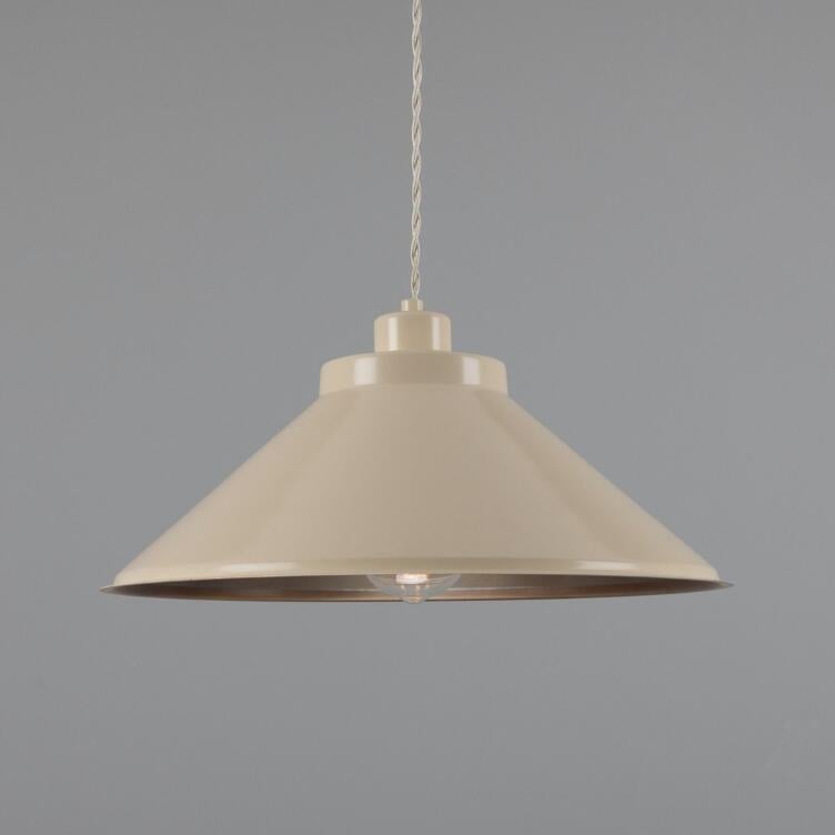 Rio Coloured Brass Pendant Light 15", Vanilla Cream Rio Coloured Brass Pendant Light 15", Vanilla Cream