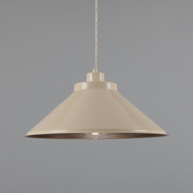 Rio Coloured Brass Pendant Light 38cm, Vanilla Cream