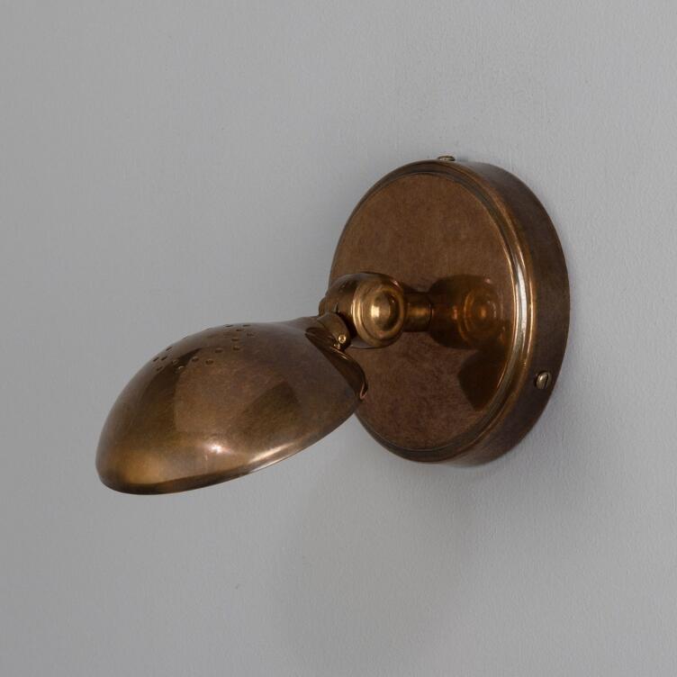Cody Adjustable Vintage Brass Wall Light, Antique Brass