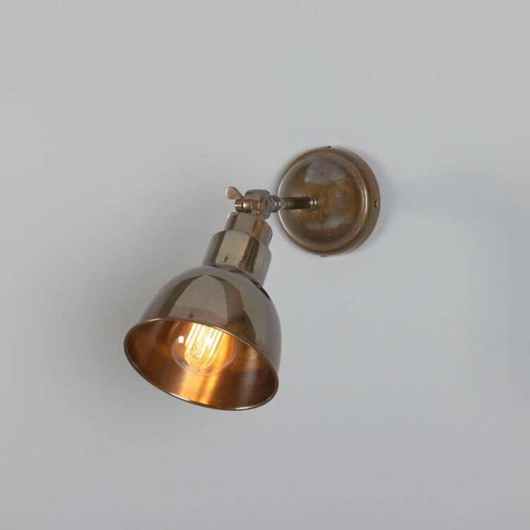 Baku Vintage Adjustable Brass Wall Light, Antique Brass