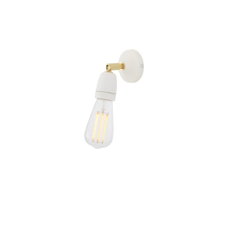 Caltra Swivel Wall Light with Ceramic Lamp Holder, White