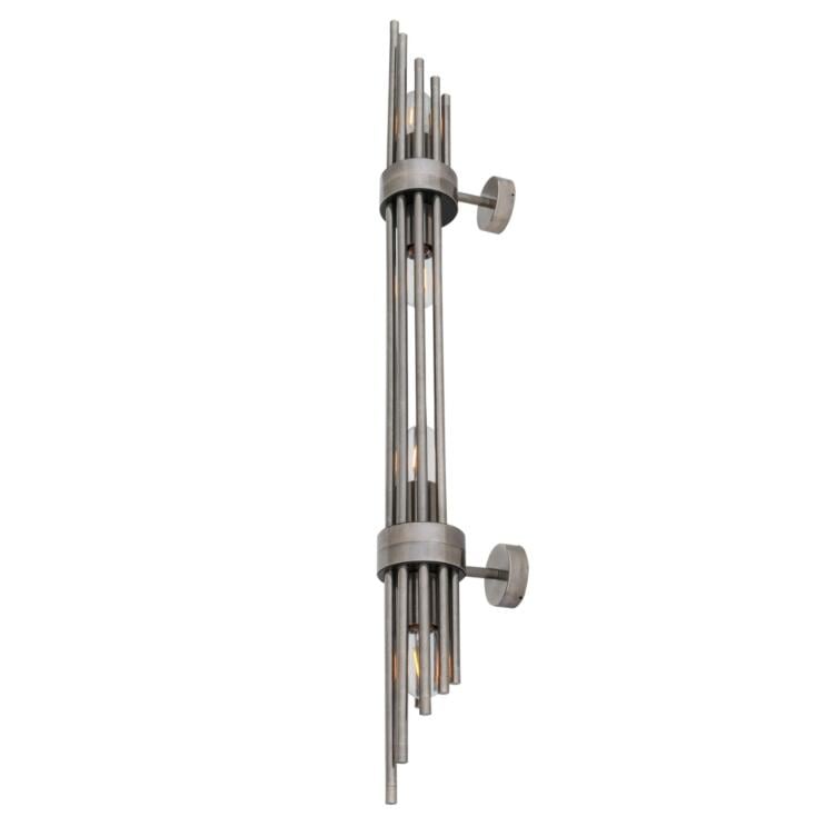 Victoria Modern Brass Sleeve Wall Light,  Antique Silver