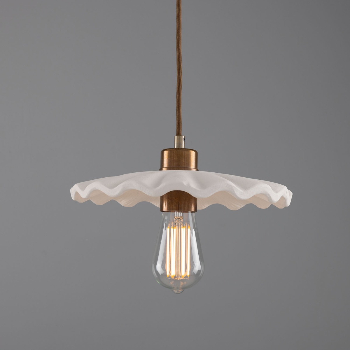 Suspension Design Organique En Plâtre Blanc - Lustre