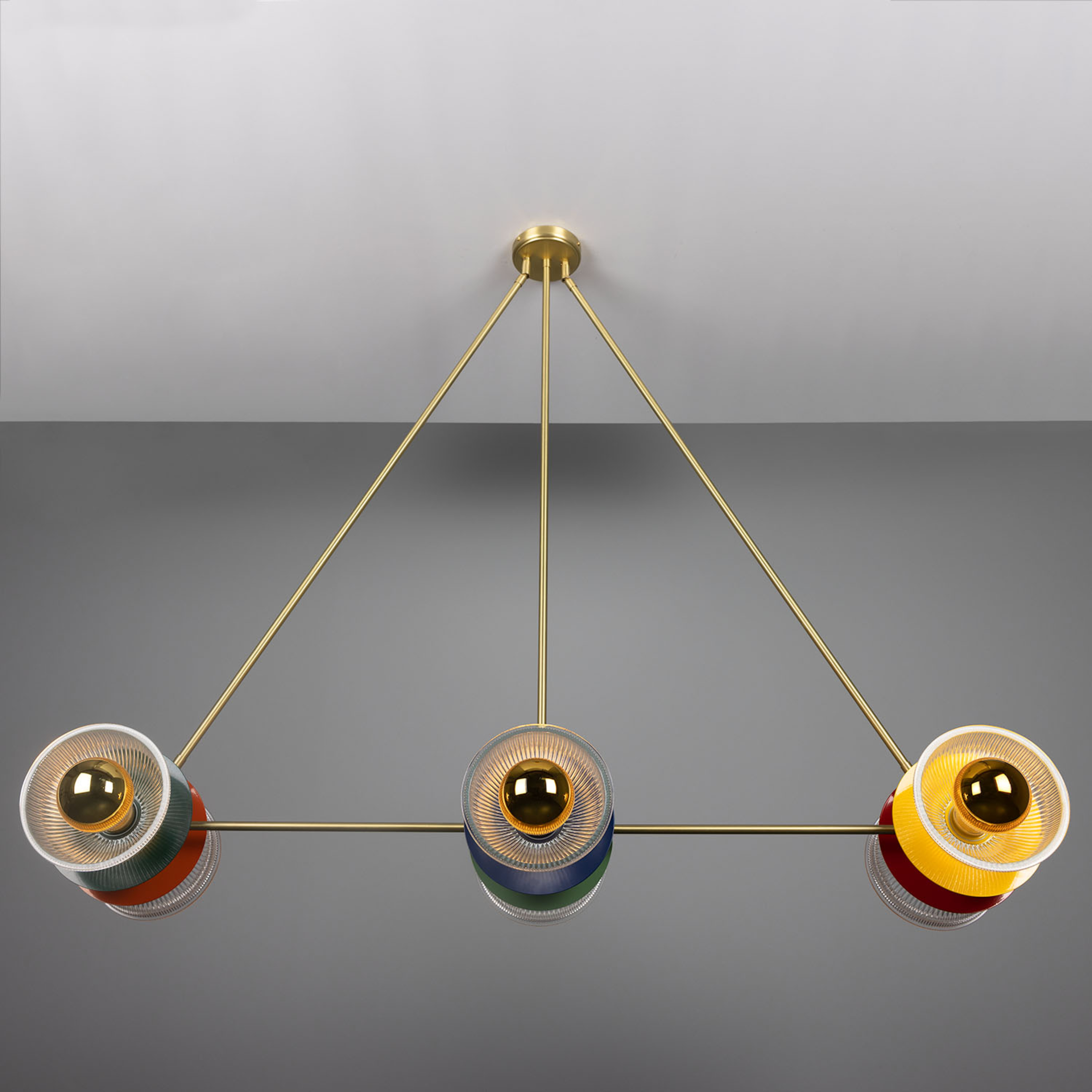 Eclipse Multicoloured Prismatic Glass Dish Chandelier | Mullan Lighting