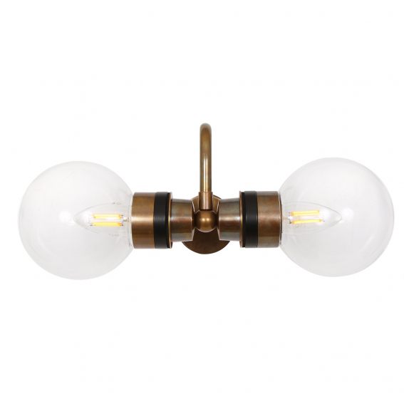 Ness Double Glass Globe Bathroom Wall Light IP65 Mullan Lighting
