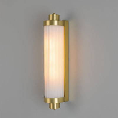 Louise Vintage Rippled Glass Bathroom Wall Light IP44