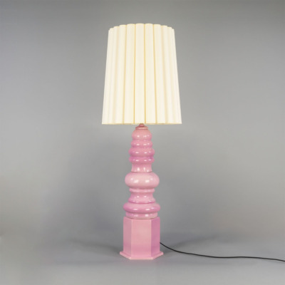 Safi Large Ceramic Table Lamp with Fabric Shade 138cm IP20