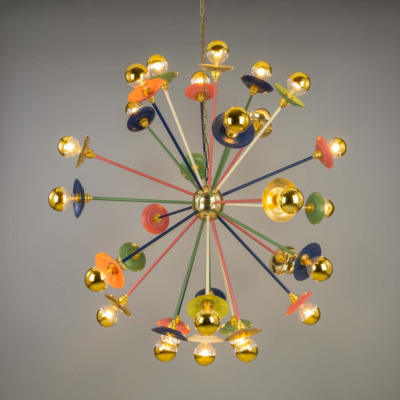 Tokyo Multi-Colored 29-Arm Brass Sputnik Chandelier 47.25" IP20