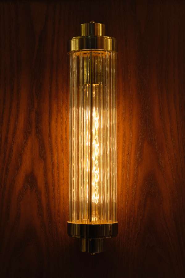 Louise rippled glass and polished brass wall lamp