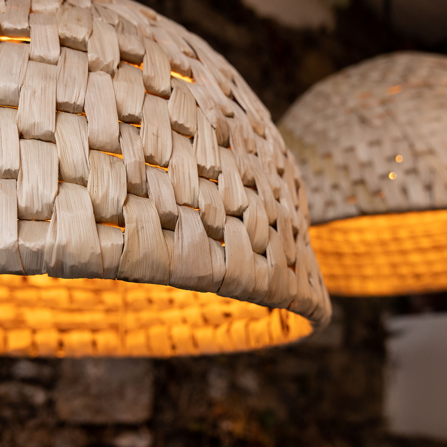 The Betty lights with rattan shades