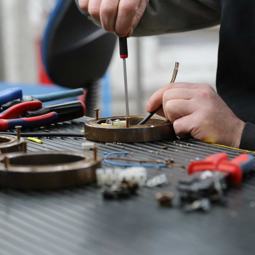 wiring and assembling lights by hand