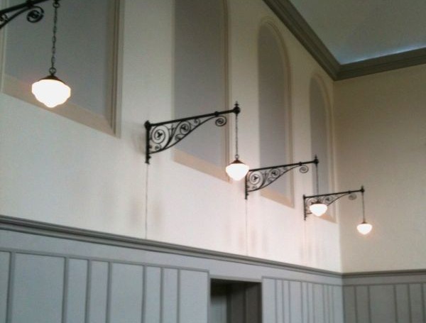 Our vintage wall lights delicately sit on the walls of Stanbrook Abbey. 