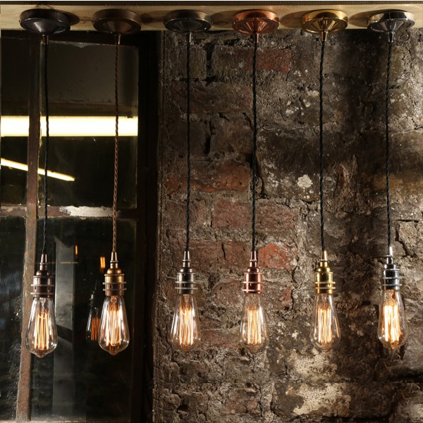 Simple Lome vintage braided pendants from Mullan Lighting