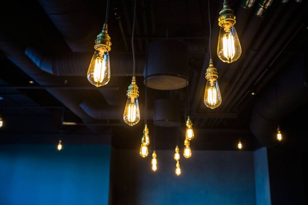 Our industrial Lome pendant lights help convey the industrial nature of this Asian restaurant