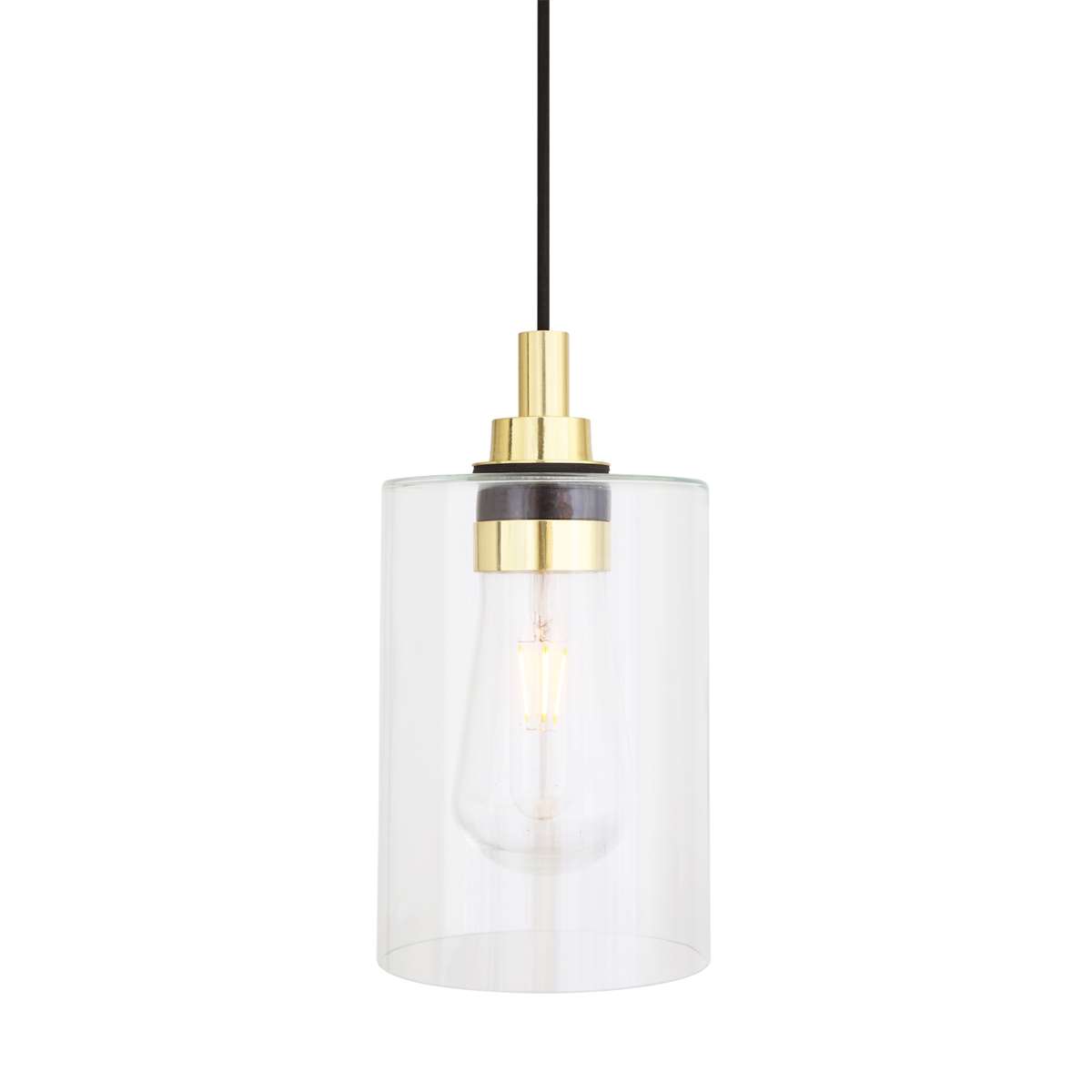 Calder Modern Glass Bathroom Pendant Light 14cm Ip65 Mullan Lighting