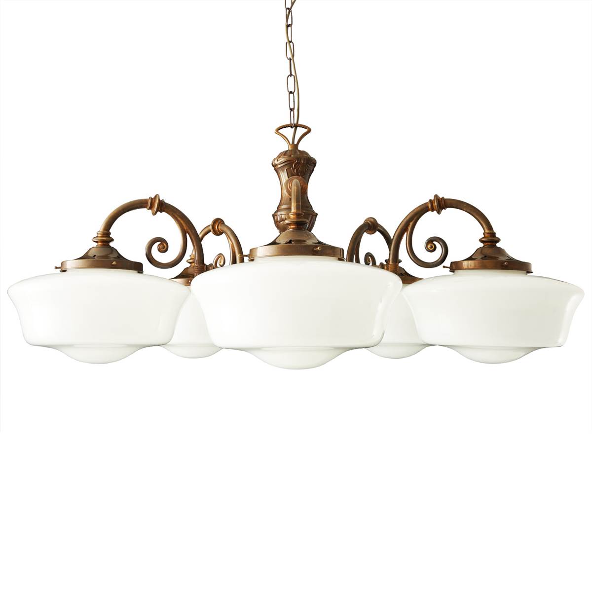 Clones Five Arm 1920 S Schoolhouse Chandelier Mullan Lighting Clones Five Arm 1920 S Schoolhouse